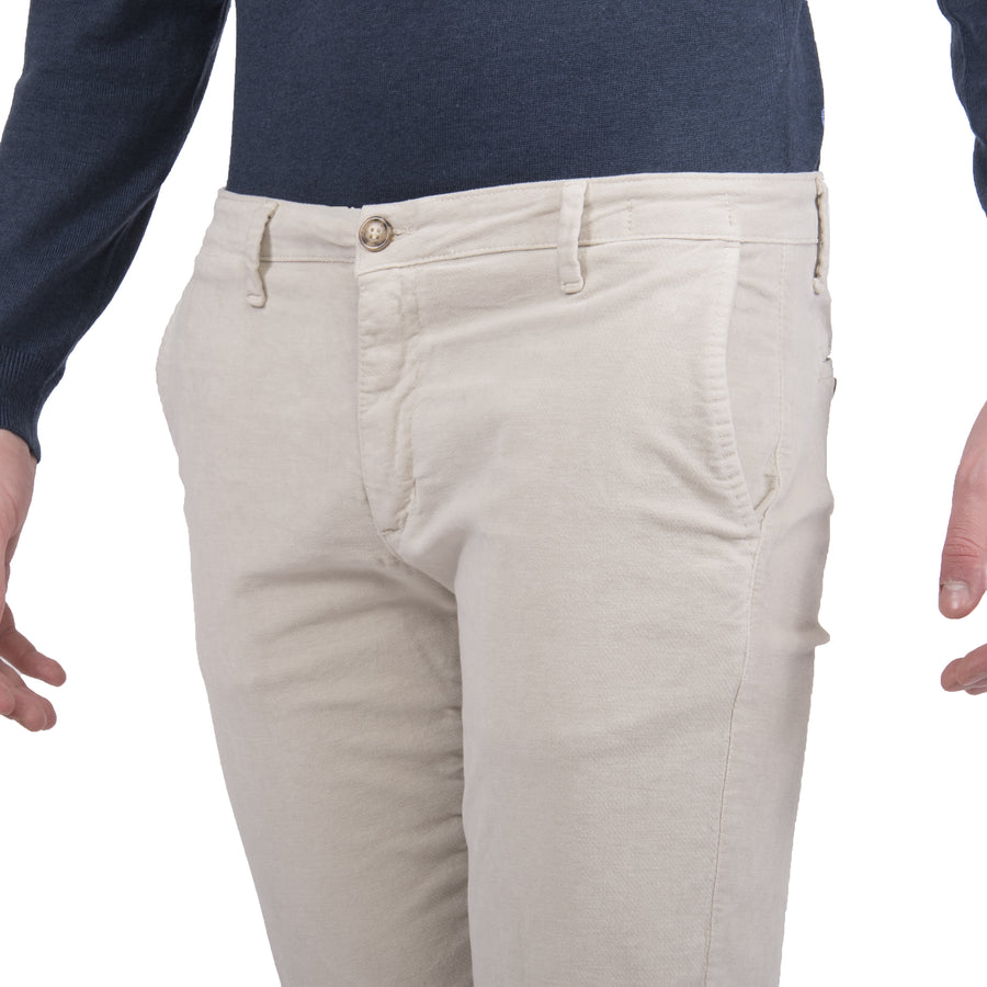 Pantalone in fustagno VP, slim elasticizzato, colore ghiaccio