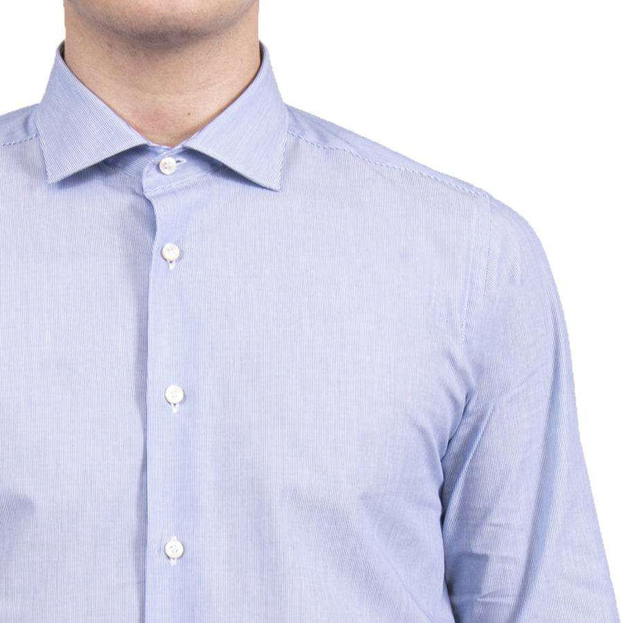 Camicia riga sottile azzurra PG in Cotone