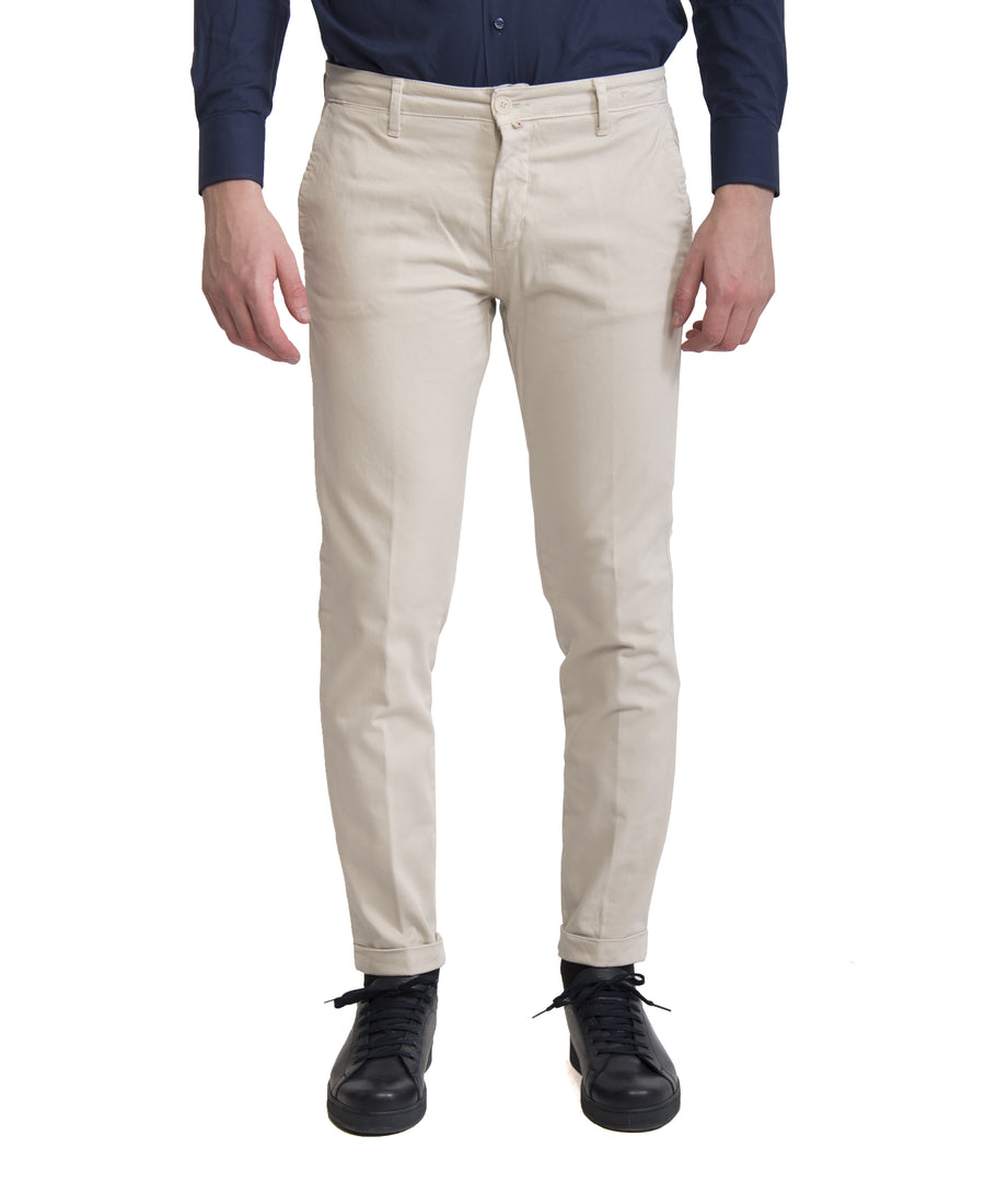 Pantalone cotone invernale elasticizzato VP beige chiaro