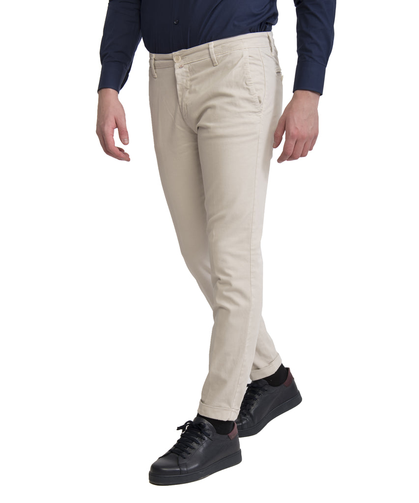 Pantalone cotone invernale elasticizzato VP beige chiaro