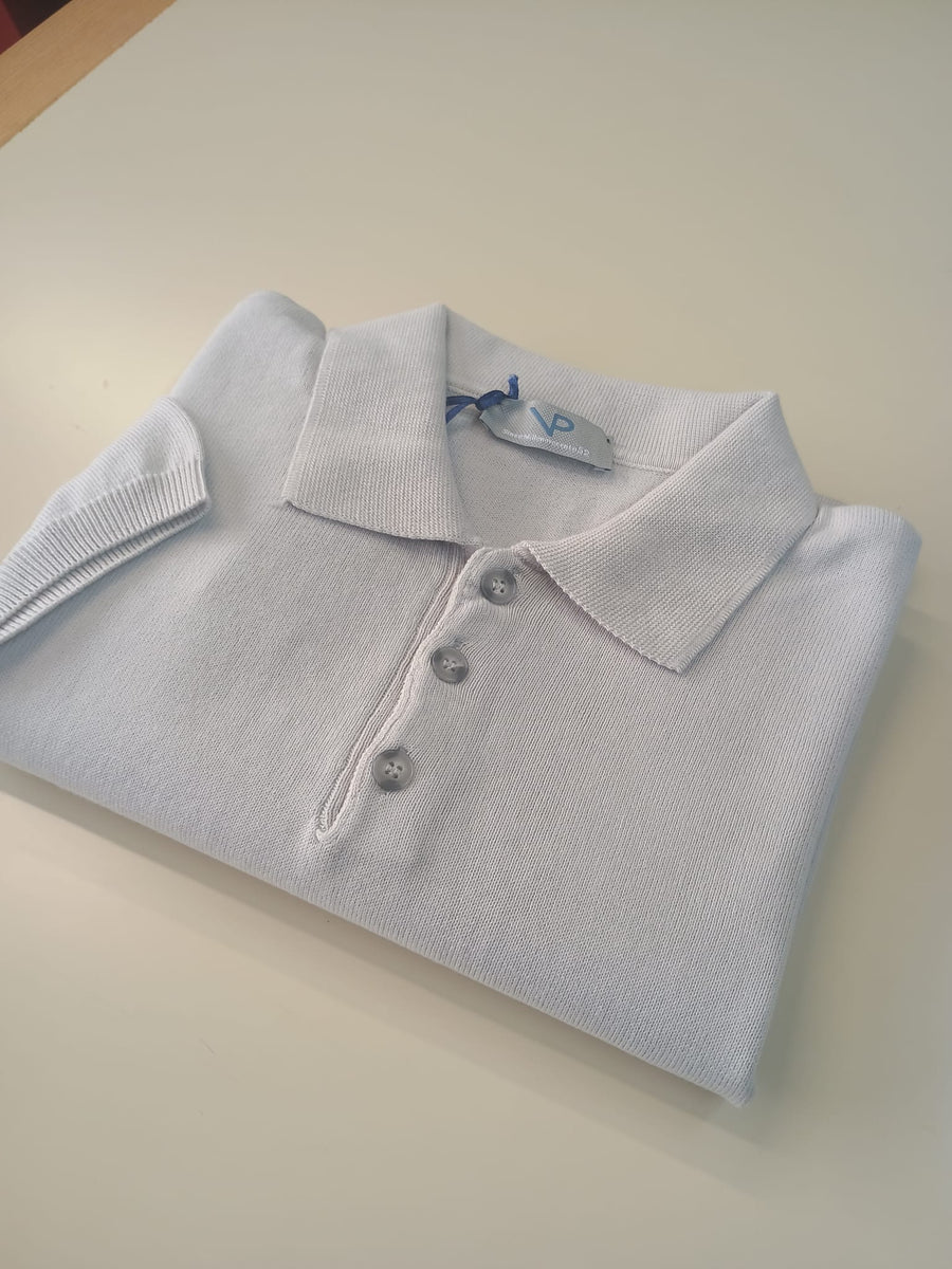 Polo in maglia VP Italian Brand, colore Grigio Chiaro