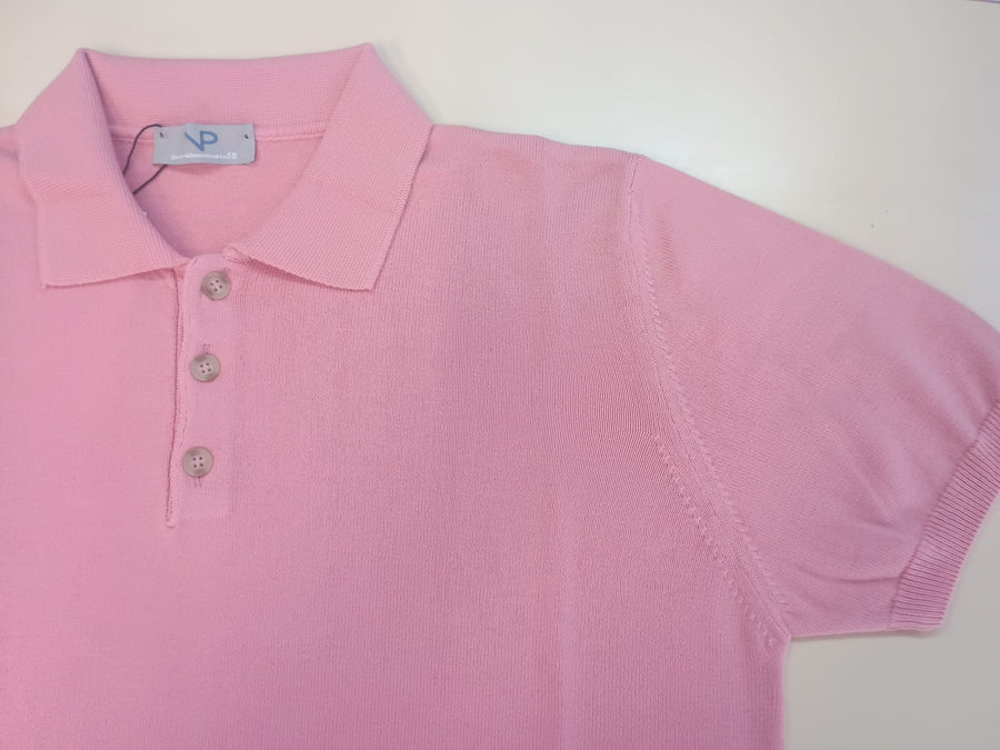 Polo in maglia VP Italian Brand, colore Rosa