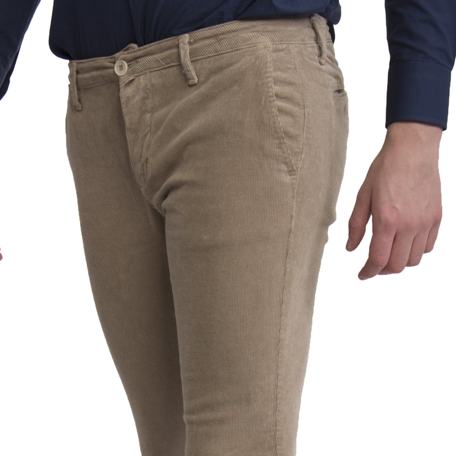 Pantalone in Velluto elasticizzato VP, Made in Italy, colore beige