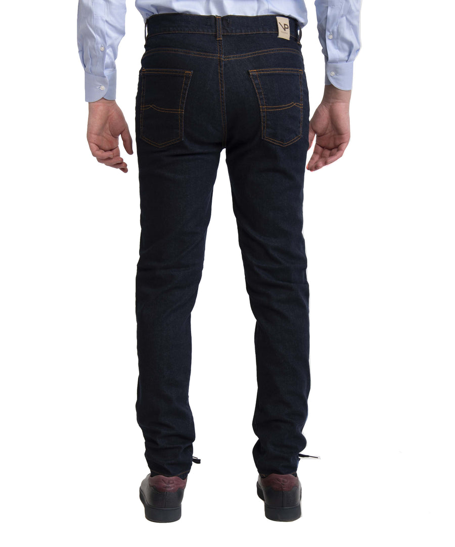 Jeans blu scuro 5 tasche VP, Made in Italy
