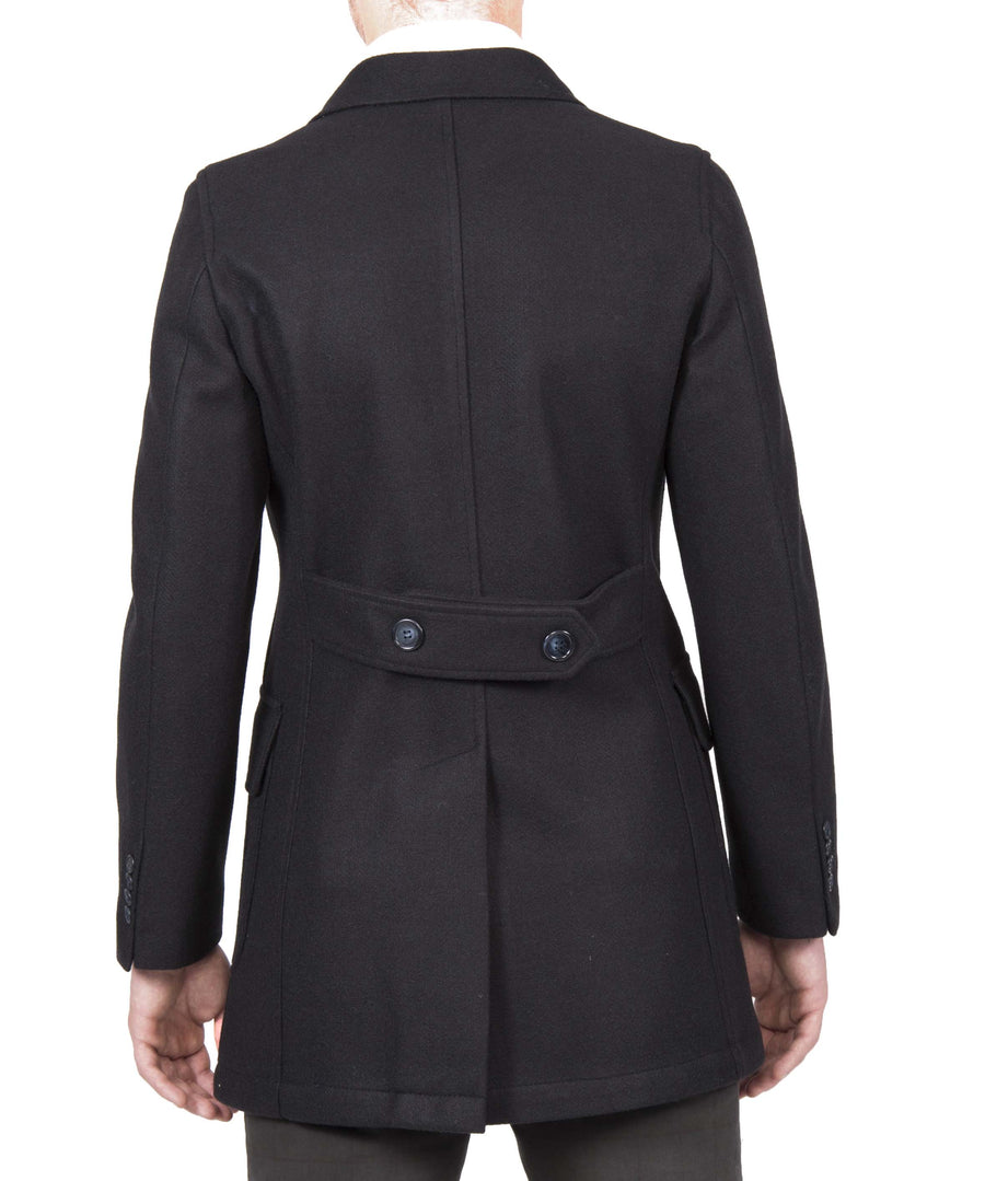 Cappotto VP411 doppiopetto blu petto a lancia