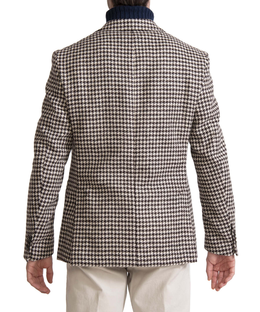Giacca in lana Pied de poule beige/marrone VP, in Pura Lana