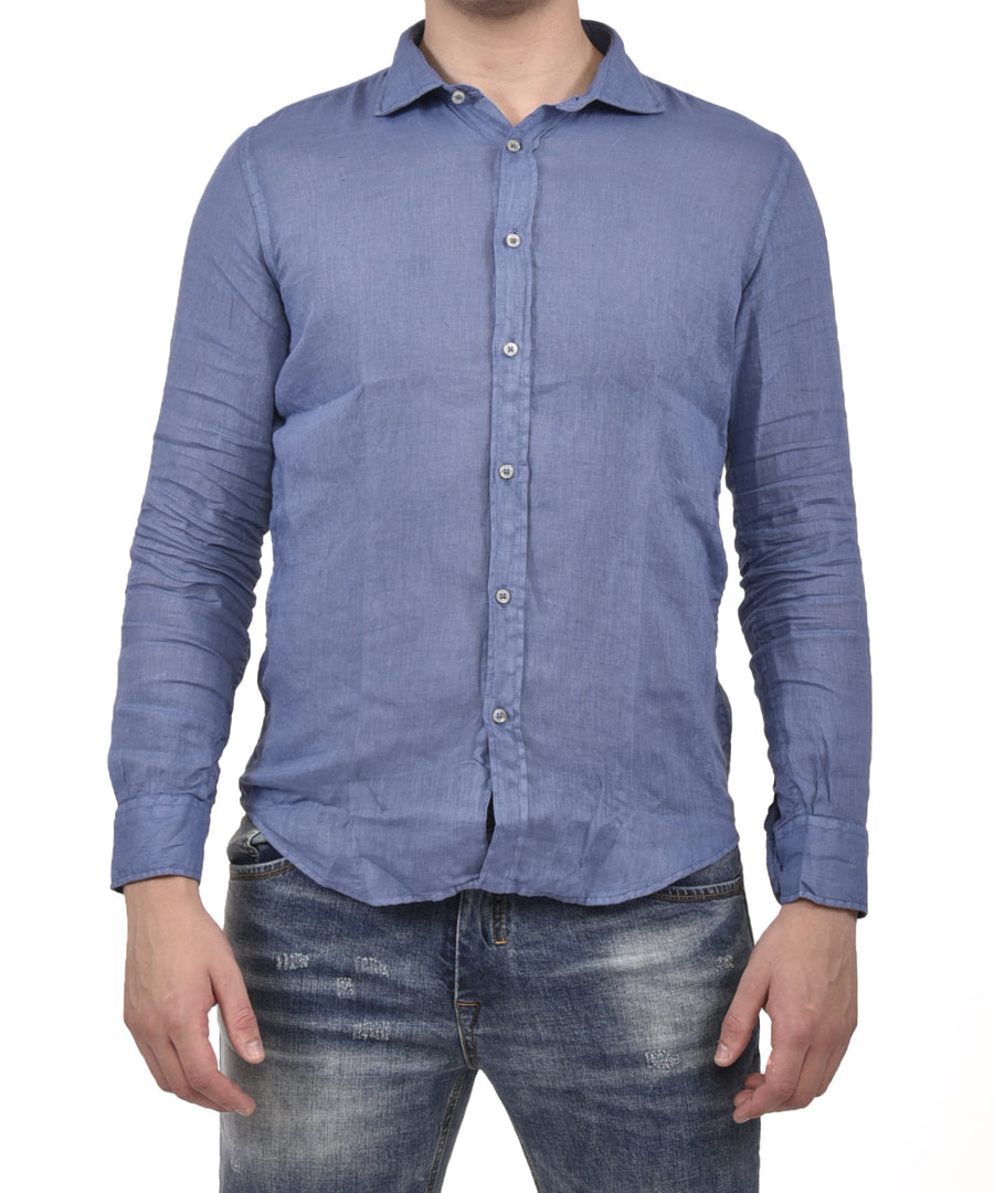 Camicia in puro Lino VP Italian Brand, colore azzurro