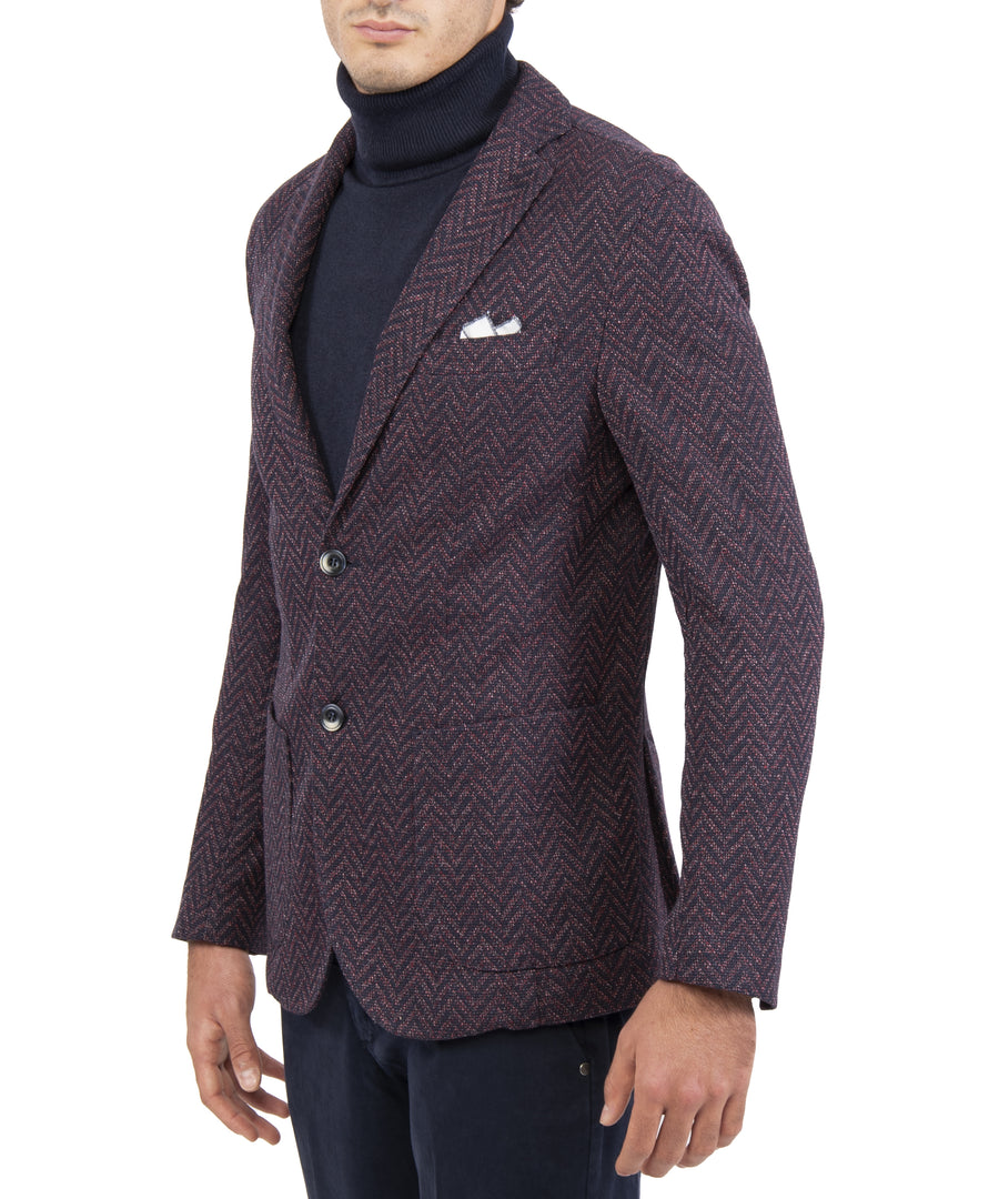 Giacca art D117711T blu vinaccia spigata