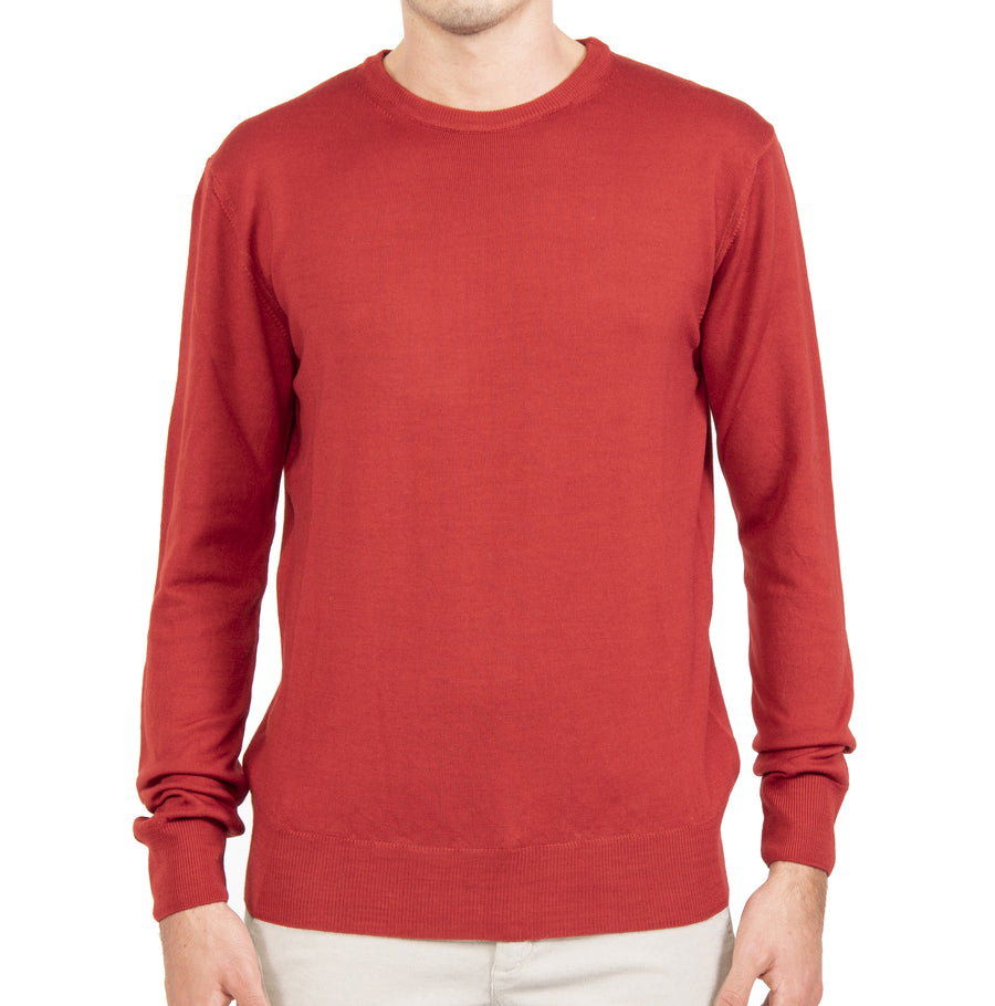 Maglia D118014T girocollo in pura lana : colore rosso