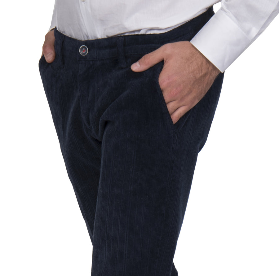 Pantalone VP728 velluto costa piccola : colore blu