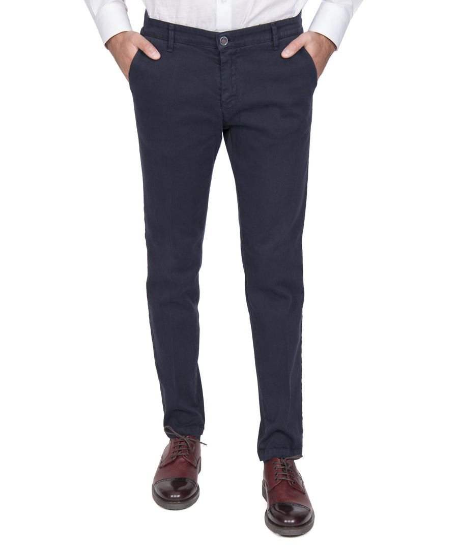 Pantalone D117733T cotone piquet elasticizzato : grigio o blu