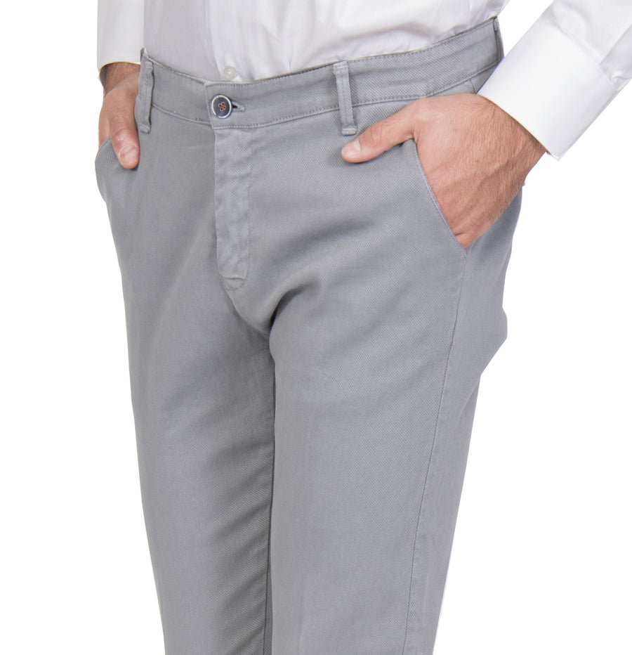 Pantalone D117733T cotone piquet elasticizzato : grigio o blu