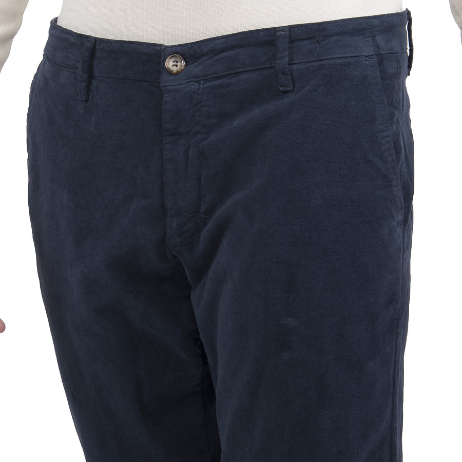 Pantalone in fustagno VP, slim elasticizzato, colore indaco