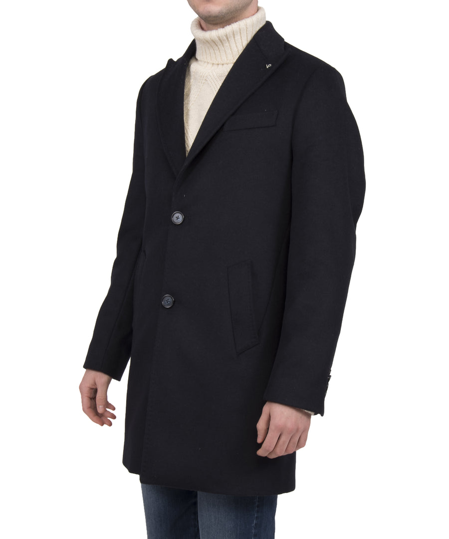 Cappotto in Lana Cashmere VP, con petto a lancia, colore Blu