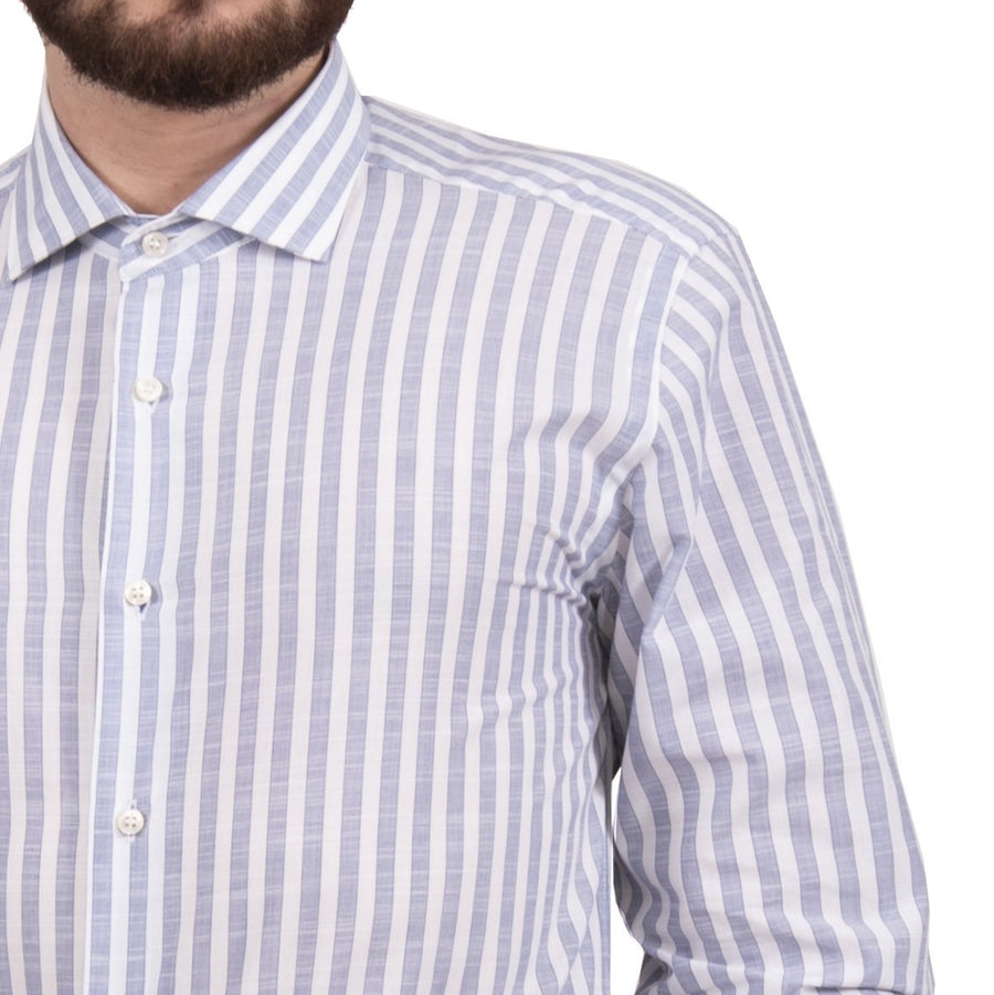 Camicia righe VP in Cotone, riga blu su base bianca