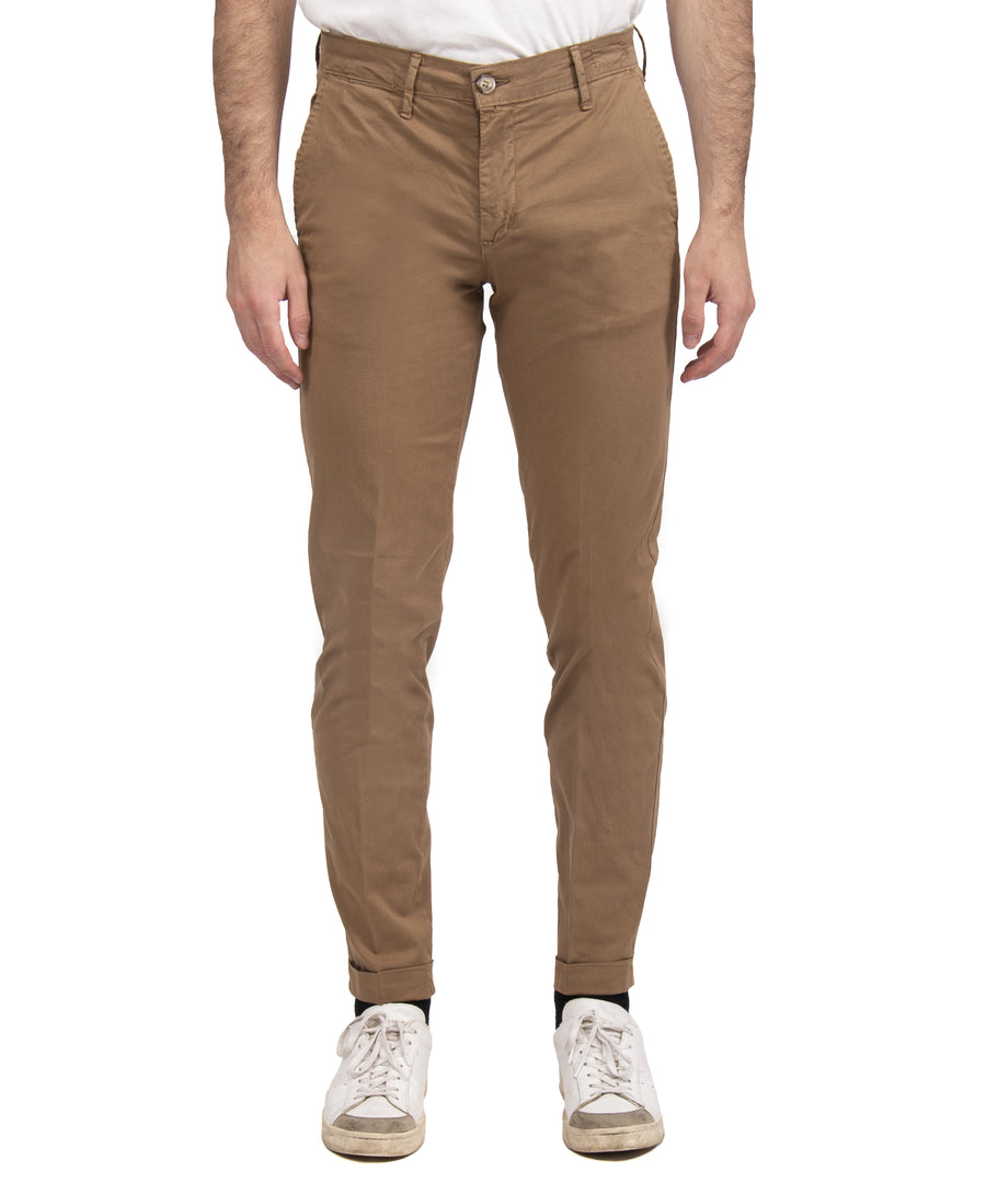 Pantalone in gabardina elasticizzata VP, colore cuoio