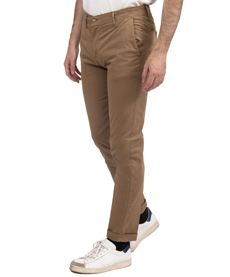 Pantalone in gabardina elasticizzata VP, colore cuoio