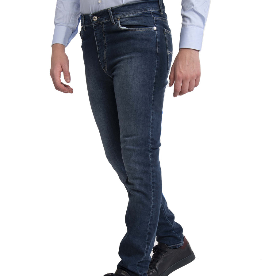 Jeans blu medio 5 tasche VP, Made in Italy