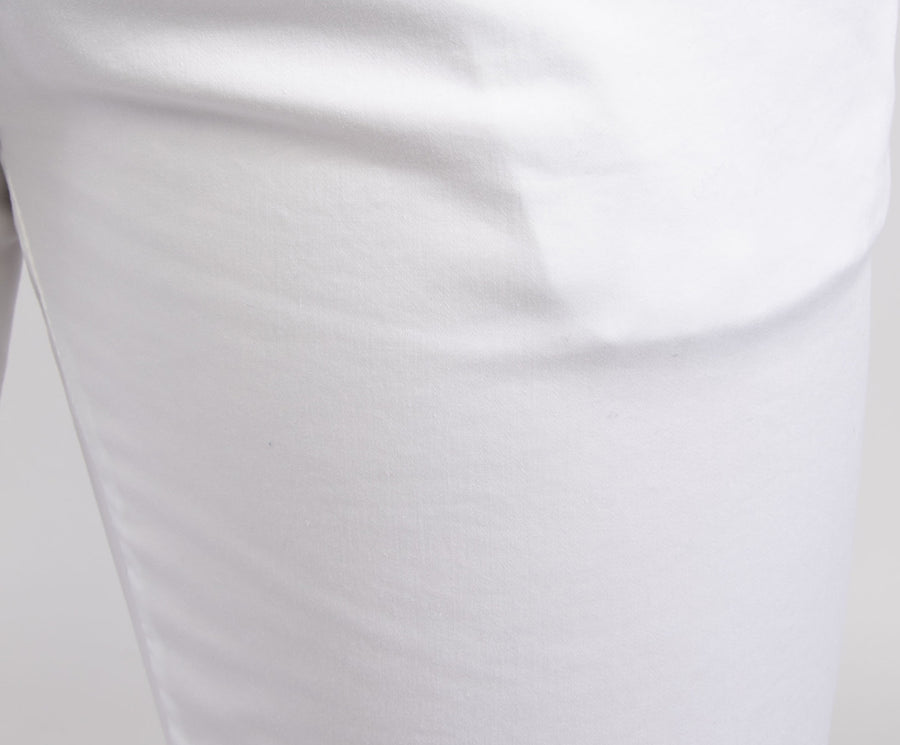 Pantalone D114002U cotone elasticizzato bianco