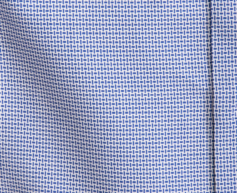 Camicia microfantasia blu/bianca VP in Cotone